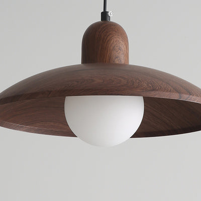 Traditional Japanese Disc Iron 1-Light Pendant Light For Bedroom