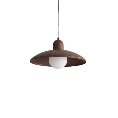 Traditional Japanese Disc Iron 1-Light Pendant Light For Bedroom