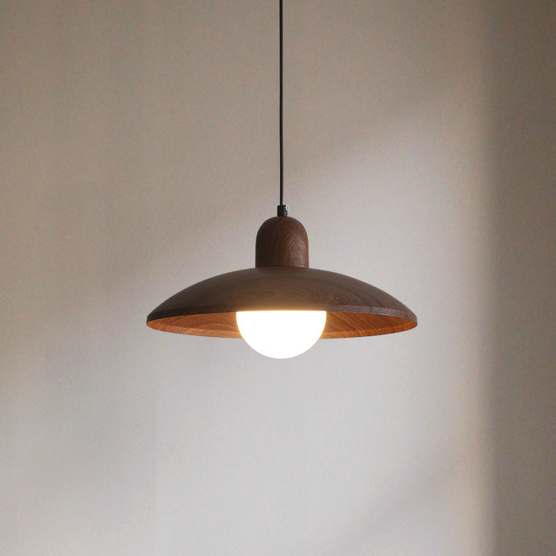 Traditional Japanese Disc Iron 1-Light Pendant Light For Bedroom