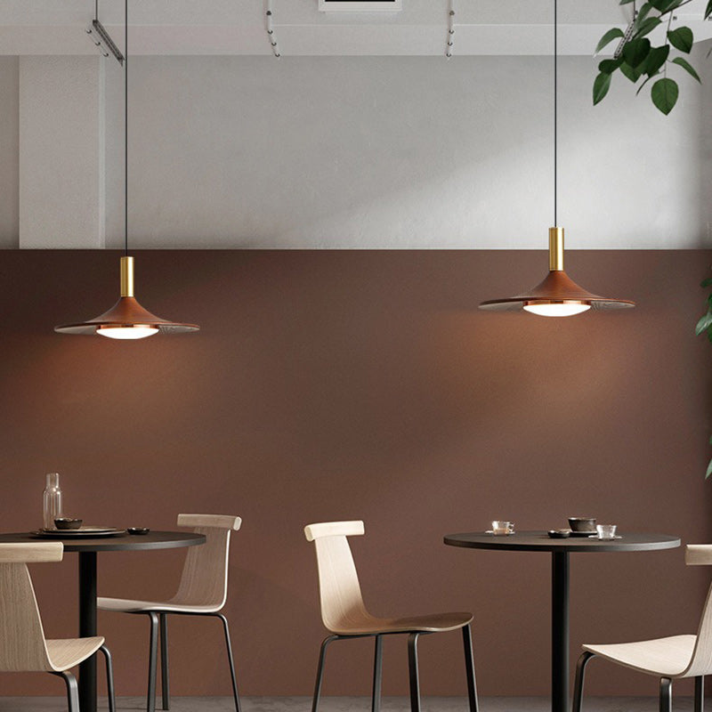 Lámpara de Araña Moderna Minimalista de Disco Redondo de Hierro con LED para Comedor 