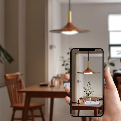 Lámpara de Araña Moderna Minimalista de Disco Redondo de Hierro con LED para Comedor 