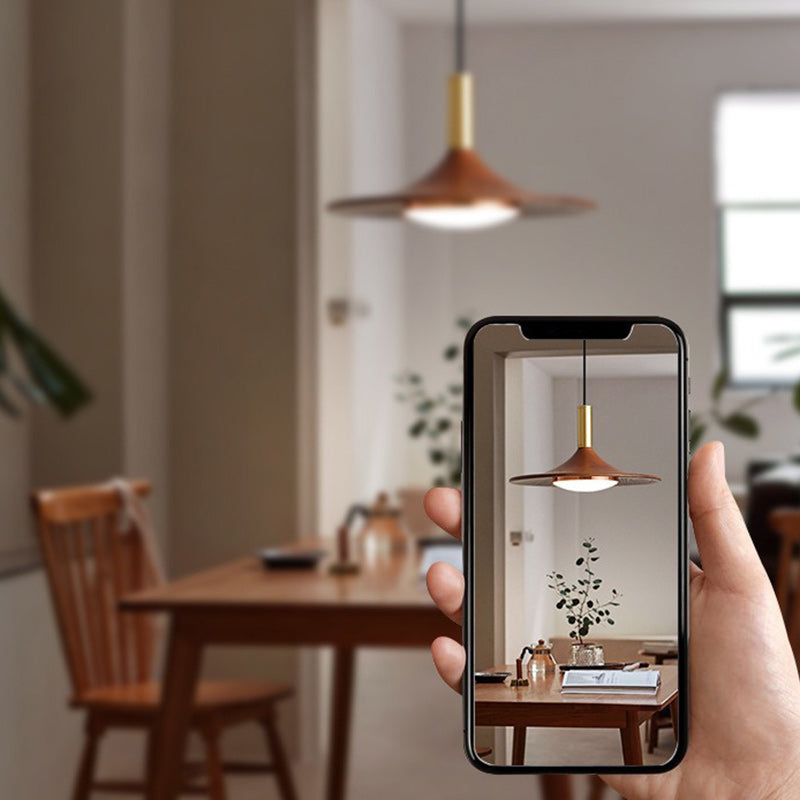 Lámpara de Araña Moderna Minimalista de Disco Redondo de Hierro con LED para Comedor 