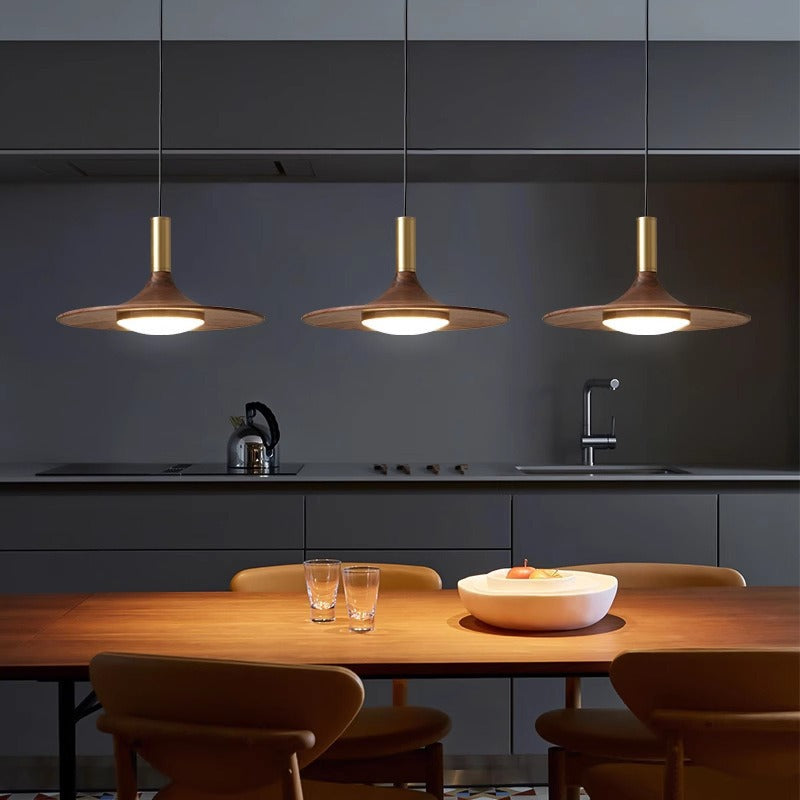 Lámpara de Araña Moderna Minimalista de Disco Redondo de Hierro con LED para Comedor 