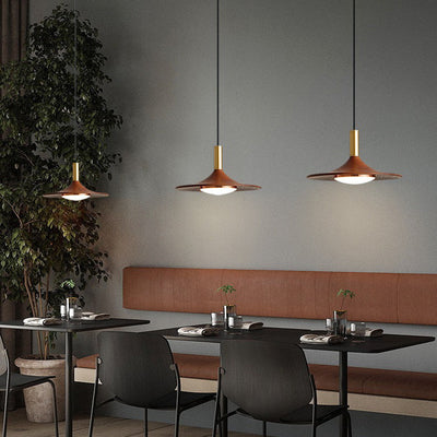 Lámpara de Araña Moderna Minimalista de Disco Redondo de Hierro con LED para Comedor 
