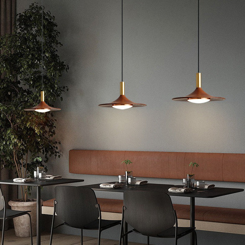 Lámpara de Araña Moderna Minimalista de Disco Redondo de Hierro con LED para Comedor 