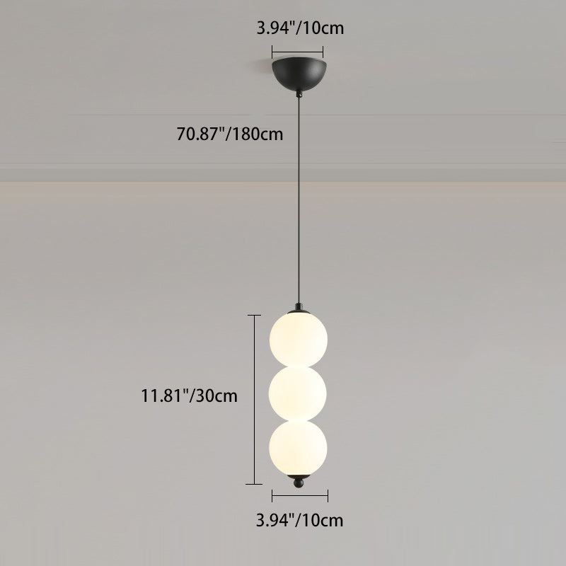 Contemporary Scandinavian Gourd Aluminum Acrylic LED Pendant Light For Bedroom