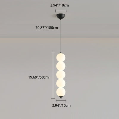 Contemporary Scandinavian Gourd Aluminum Acrylic LED Pendant Light For Bedroom