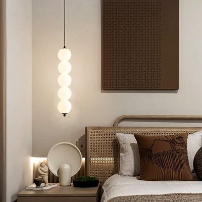 Contemporary Scandinavian Gourd Aluminum Acrylic LED Pendant Light For Bedroom