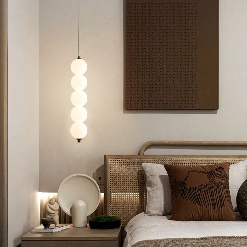 Contemporary Scandinavian Gourd Aluminum Acrylic LED Pendant Light For Bedroom