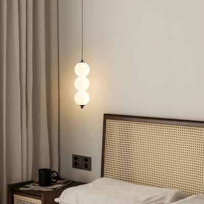 Contemporary Scandinavian Gourd Aluminum Acrylic LED Pendant Light For Bedroom