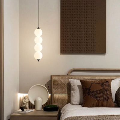 Contemporary Scandinavian Gourd Aluminum Acrylic LED Pendant Light For Bedroom