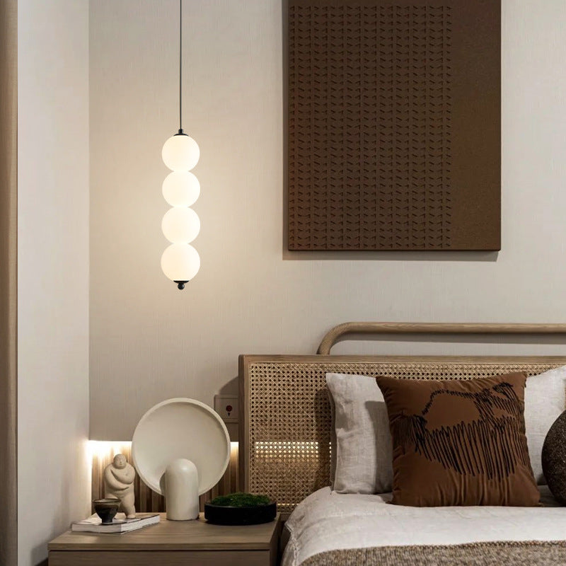 Contemporary Scandinavian Gourd Aluminum Acrylic LED Pendant Light For Bedroom