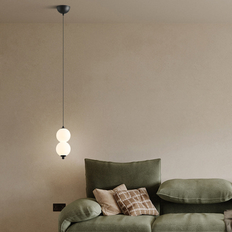 Contemporary Scandinavian Gourd Aluminum Acrylic LED Pendant Light For Bedroom