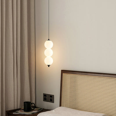 Contemporary Scandinavian Gourd Aluminum Acrylic LED Pendant Light For Bedroom