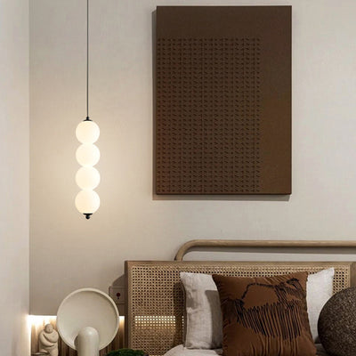 Contemporary Scandinavian Gourd Aluminum Acrylic LED Pendant Light For Bedroom