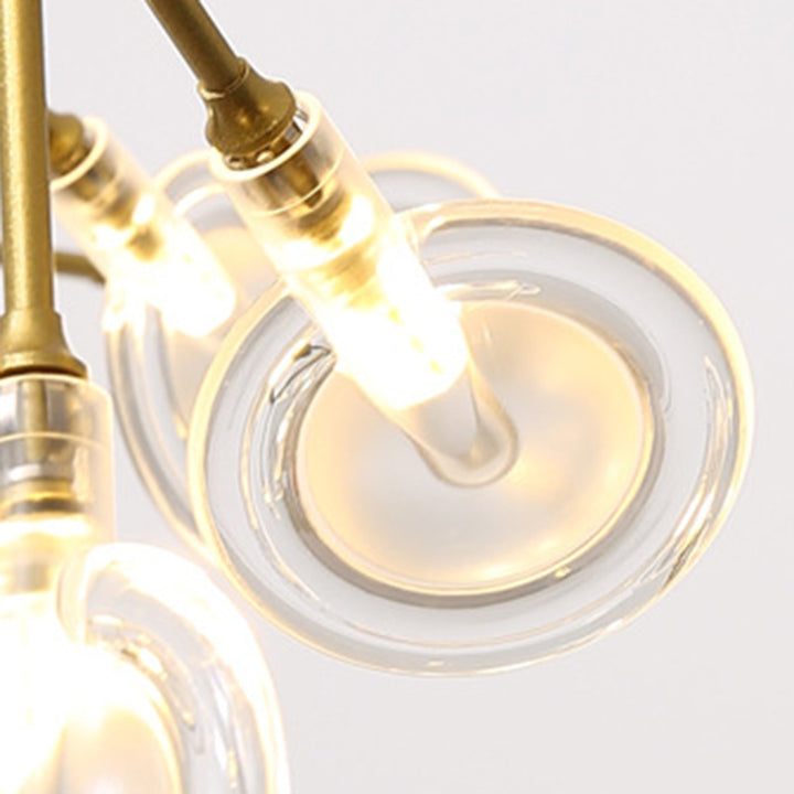 Lustre de style scandinave traditionnel en fer et acrylique avec branches d&