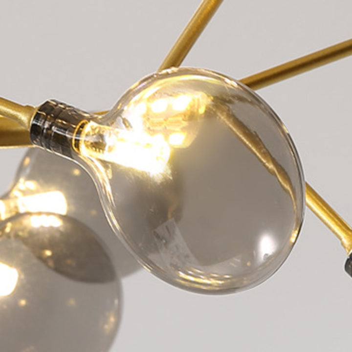 Lustre de style scandinave traditionnel en fer et acrylique avec branches d&