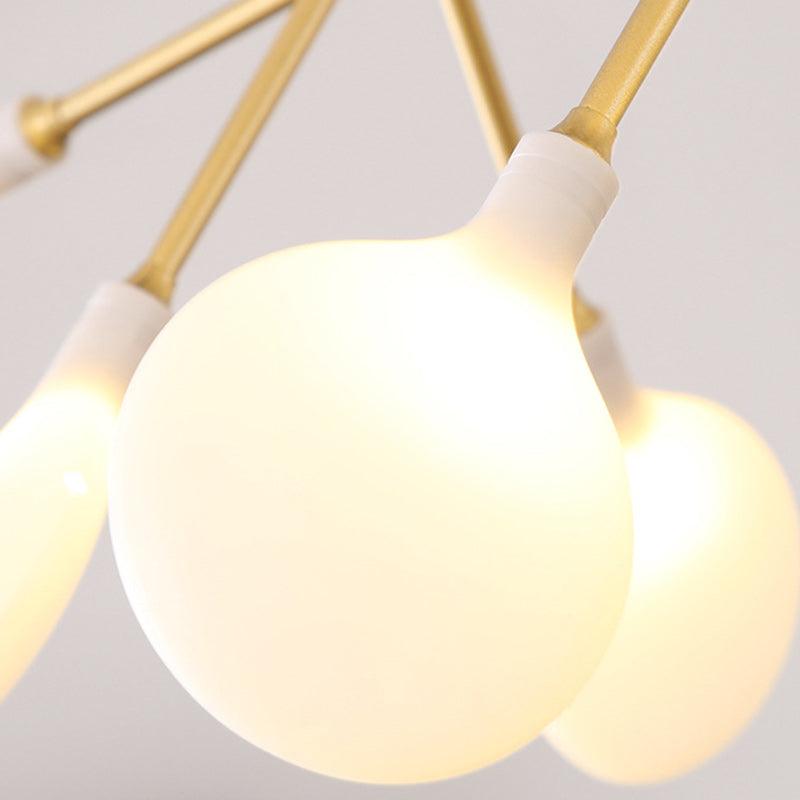 Lustre de style scandinave traditionnel en fer et acrylique avec branches d&