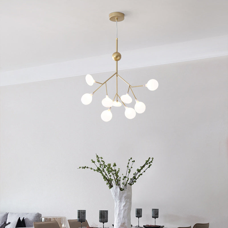 Traditional Scandinavian Tree Branch Iron Acrylic 9/27/36/45/54 Light Island Light Chandelier For Living Room