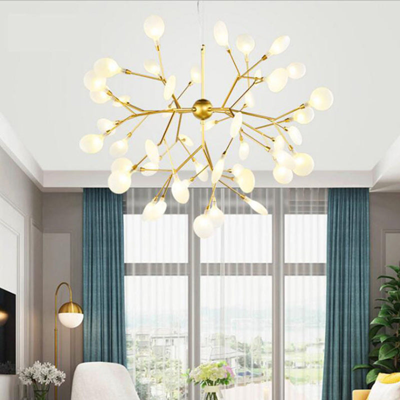 Traditional Scandinavian Tree Branch Iron Acrylic 9/27/36/45/54 Light Island Light Chandelier For Living Room