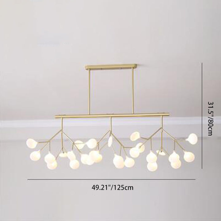 Lustre de style scandinave traditionnel en fer et acrylique avec branches d&