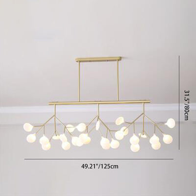 Traditional Scandinavian Tree Branch Iron Acrylic 9/27/36/45/54 Light Island Light Chandelier For Living Room