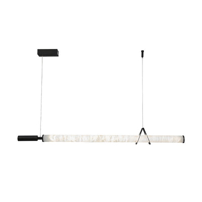 Modern Minimalist Cylindrical Marble Copper LED Island Light Chandelier For Living Room