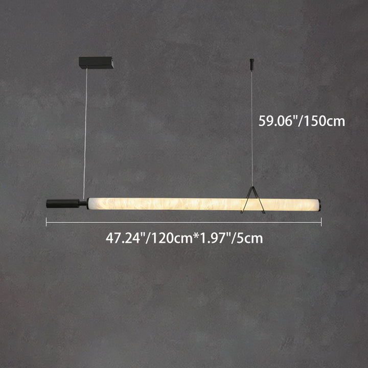 Moderne minimalistische zylindrische Marmor-Kupfer-LED-Insel-Licht-Kronleuchter für das Wohnzimmer 