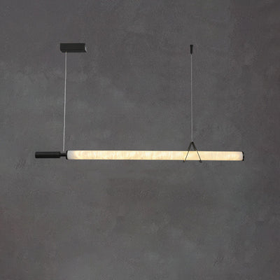 Modern Minimalist Cylindrical Marble Copper LED Island Light Chandelier For Living Room