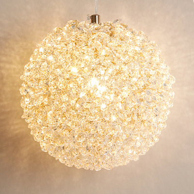 Modern Minimalist Ball Circular Crystal Iron 1-Light Pendant Light For Hallway