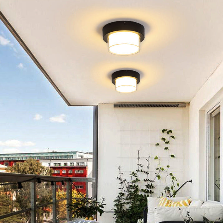 Modern Minimalist Round Square Aluminum Acrylic LED Flush Mount Ceiling Light For Hallway