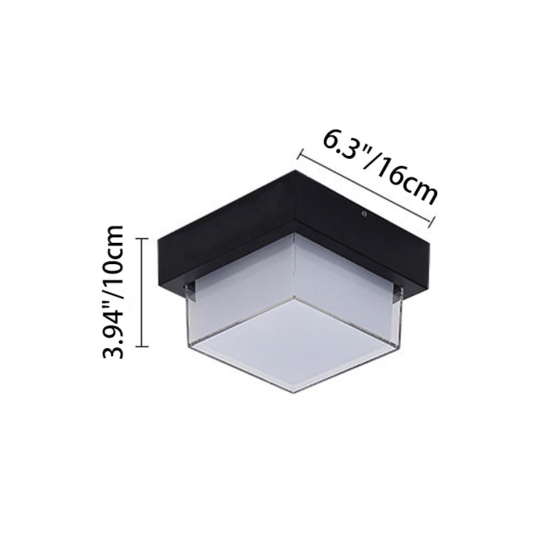 Modern Minimalist Round Square Aluminum Acrylic LED Flush Mount Ceiling Light For Hallway