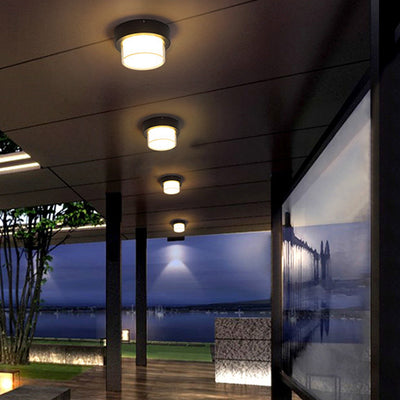 Modern Minimalist Round Square Aluminum Acrylic LED Flush Mount Ceiling Light For Hallway