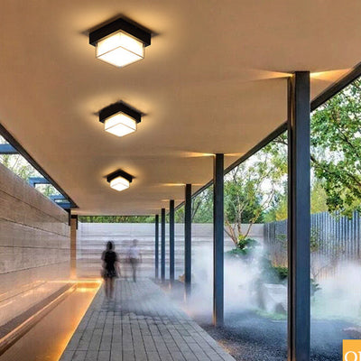 Modern Minimalist Round Square Aluminum Acrylic LED Flush Mount Ceiling Light For Hallway