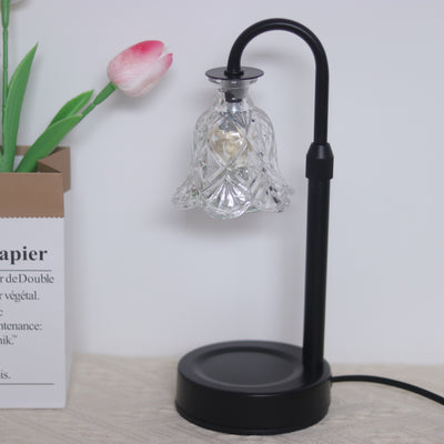 Modern Minimalist Flower Iron Glass Wood 1-Light Aromatherapy Melting Wax Table Lamp For Bedroom