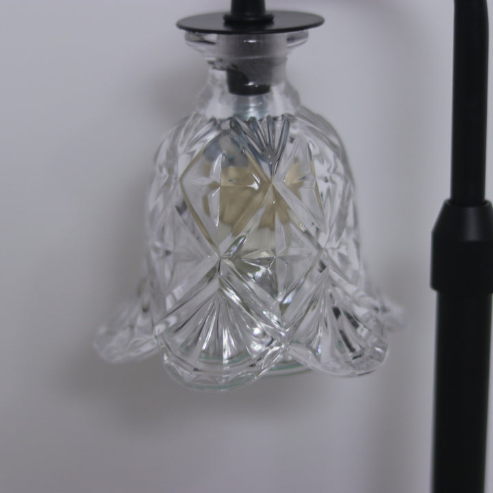 Modern Minimalist Flower Iron Glass Wood 1-Light Aromatherapy Melting Wax Table Lamp For Bedroom