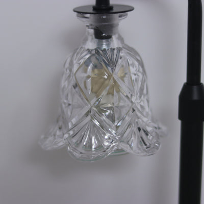 Modern Minimalist Flower Iron Glass Wood 1-Light Aromatherapy Melting Wax Table Lamp For Bedroom