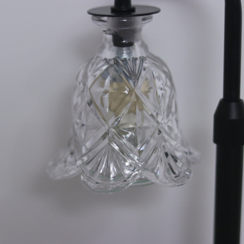 Modern Minimalist Flower Iron Glass Wood 1-Light Aromatherapy Melting Wax Table Lamp For Bedroom