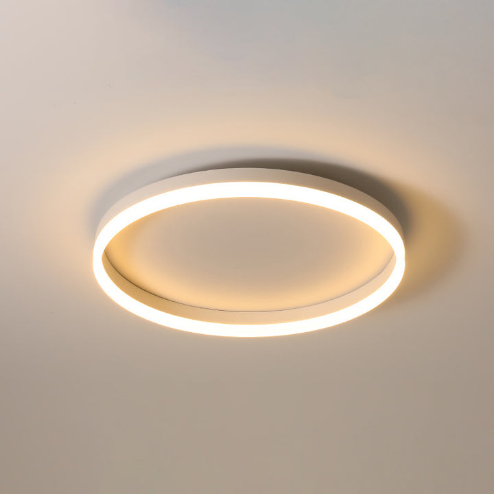 Modern Minimalist Traffic Circle Iron Acrylic LED Flush Mount Ceiling Light For Bedroom