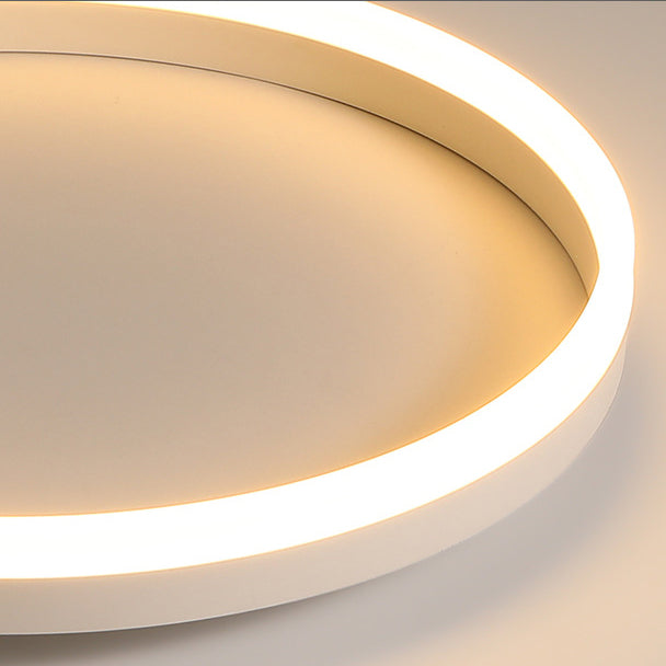 Modern Minimalist Traffic Circle Iron Acrylic LED Flush Mount Ceiling Light For Bedroom