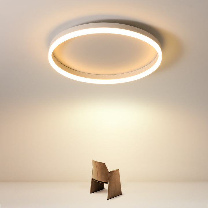 Modern Minimalist Traffic Circle Iron Acrylic LED Flush Mount Ceiling Light For Bedroom