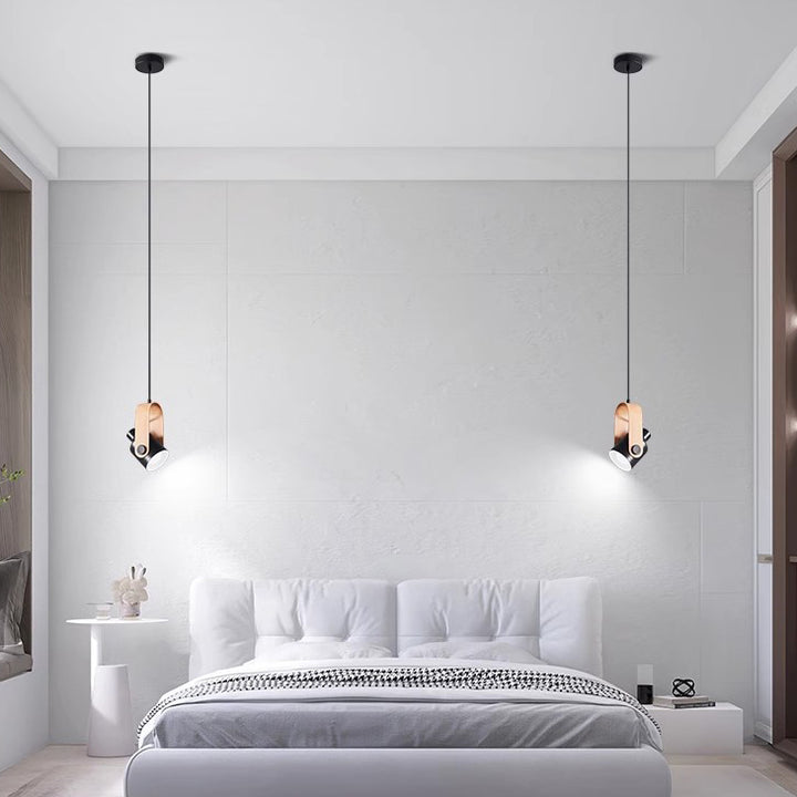 Modern Minimalist Cylindrical Iron 1-light Pendant Light For Bedroom
