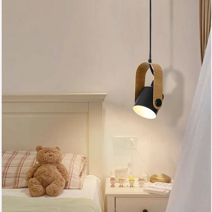 Modern Minimalist Cylindrical Iron 1-light Pendant Light For Bedroom