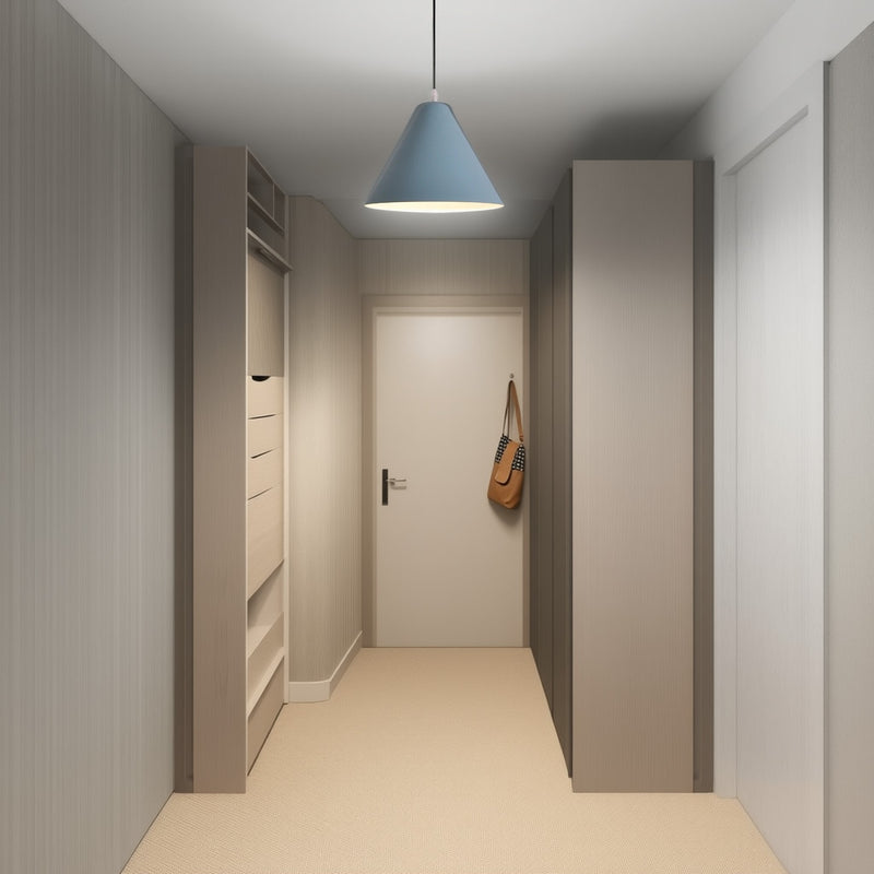 Lámpara colgante moderna minimalista de cono triangular de hierro y aluminio de 1 luz para comedor 