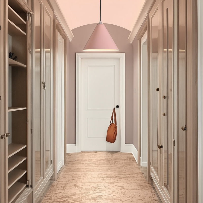 Lámpara colgante moderna minimalista de cono triangular de hierro y aluminio de 1 luz para comedor 