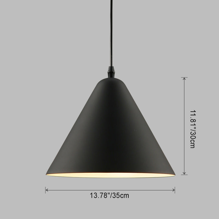 Modern Minimalist Triangular Cone Iron Aluminum 1-Light Pendant Light For Dining Room