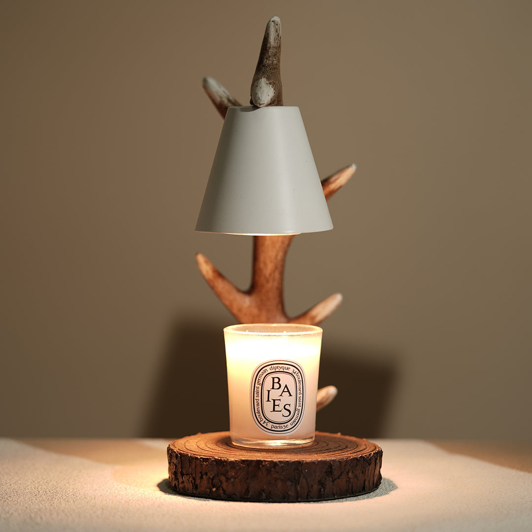 Lampe de table en résine de cerf Art déco moderne à 1 lumière pour la fonte de cire d&