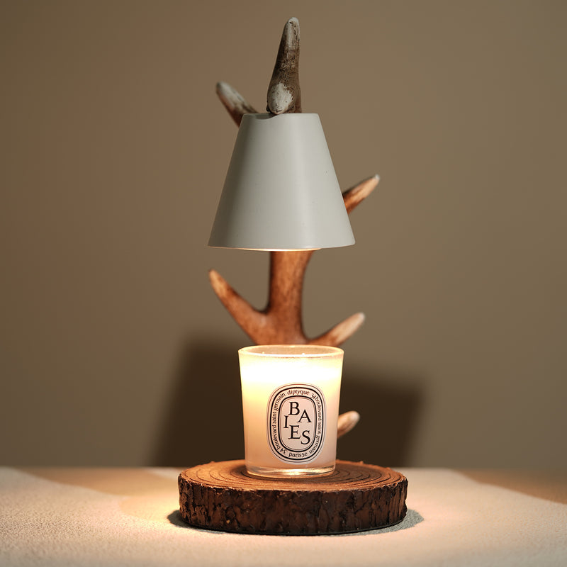 Modern Art Deco Antler Resin Hardware 1-Light Aromatherapy Melting Wax Table Lamp For Bedroom