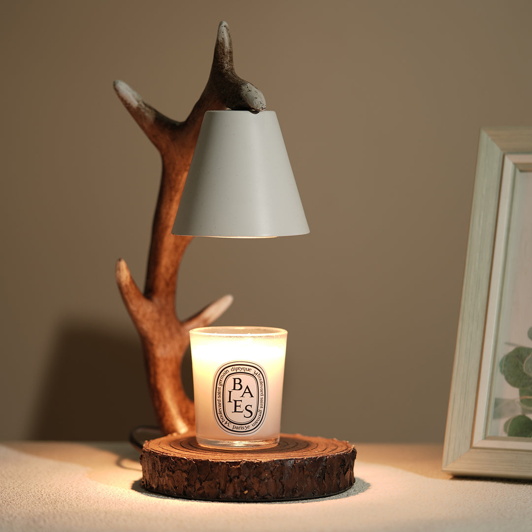 Lampe de table en résine de cerf Art déco moderne à 1 lumière pour la fonte de cire d&