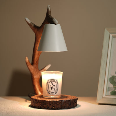 Modern Art Deco Antler Resin Hardware 1-Light Aromatherapy Melting Wax Table Lamp For Bedroom